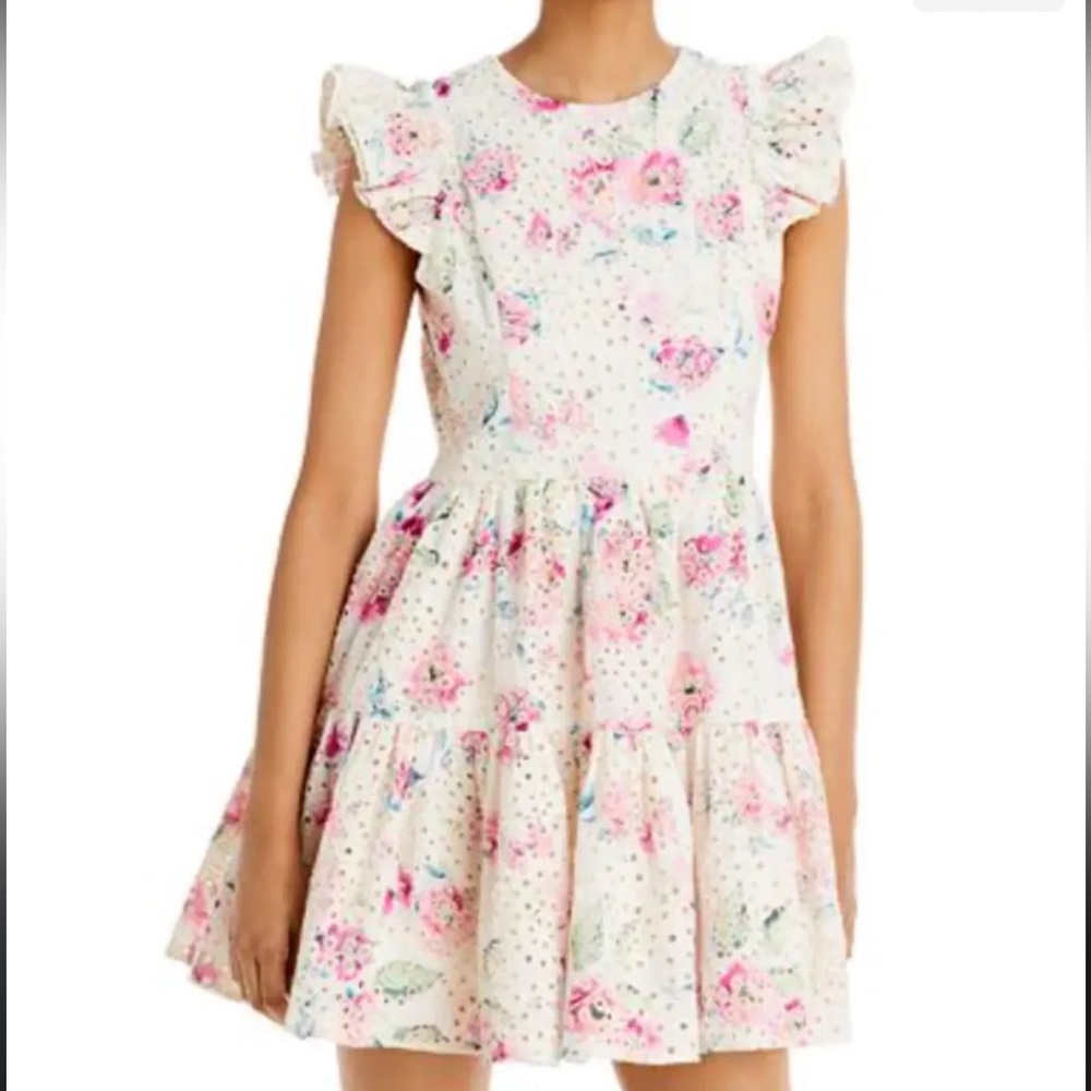 Aqua flower, eyelet birthday party dress